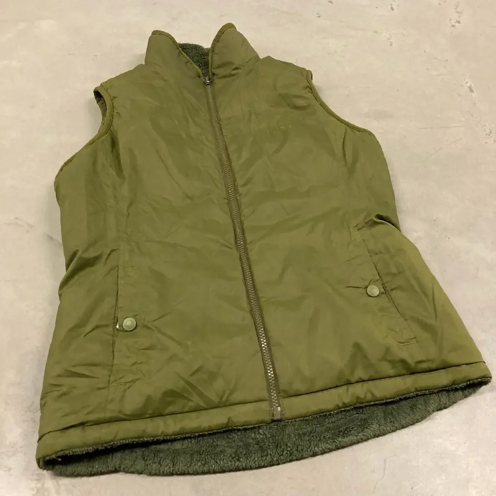 Reversible fur the north face puffer vest jacket
